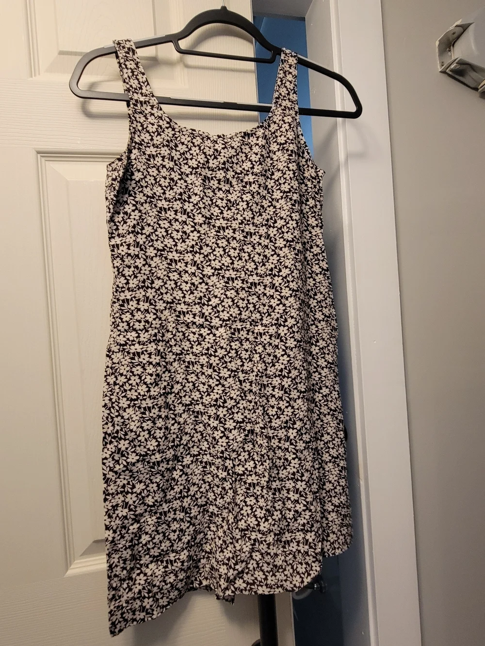 J. Crew Black & White Floral Tank Mini Dress